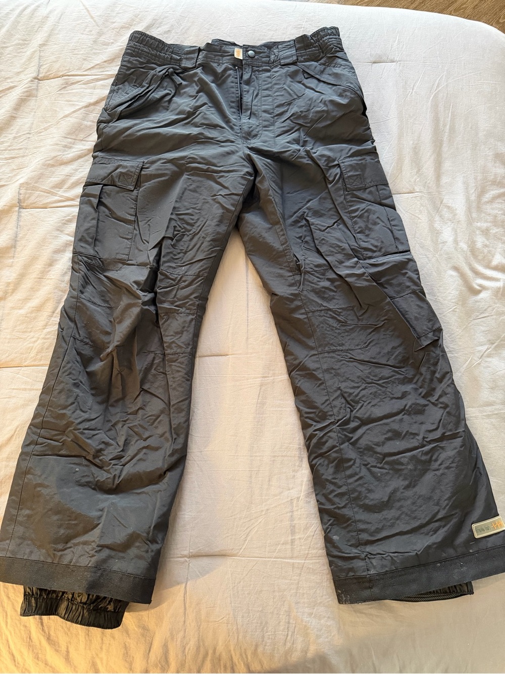 Pulse Men's Black Snow Pants with Orange Logo Accent